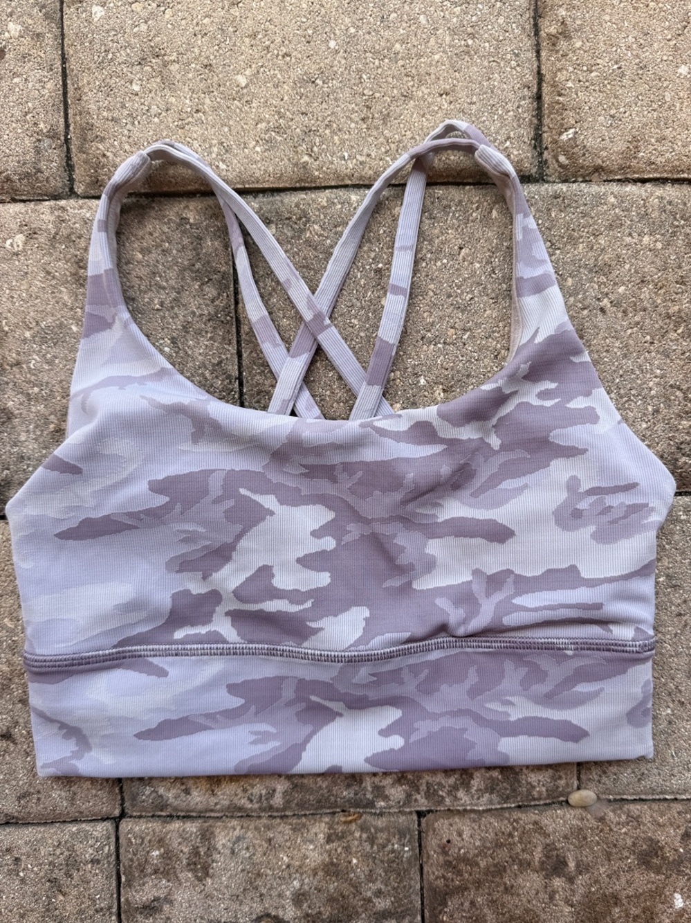Lavender Camo Strappy Sports Bra - Women Intimates & Sleepwear